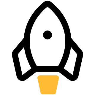 Rocket icon representing launch